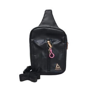 Reebok Cross‎ Body Leather Bag Black With ROSE GOLD Accents